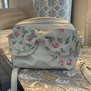 Betsey Johnson Cream Crossbody Bag with Floral Bow